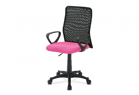Kancelářská židle, látka MESH růžová / černá, plyn.píst