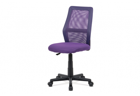 Kancelářská židle, fialová MESH + ekokůže, výšk. nast., kříž plast černý