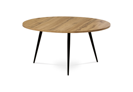 Konferenční stolek, MDF, dekor divoký dub, kov, černý lak