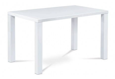 Jídelní stůl 120x80x76 cm, vysoký lesk bílý