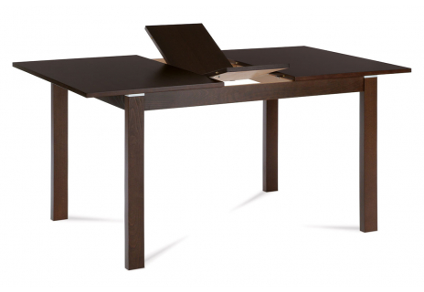 Jídelní stůl rozkládací 120+30x80x74 cm, deska MDF, dýha, nohy masiv, oŕech