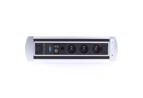 Elektricky otočný panel, 3x el.zás.,1x data,VGA,audio,mikrof BTCZ 004