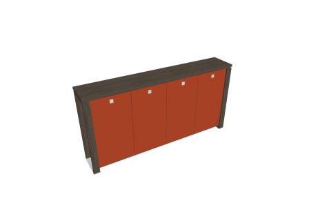 Skříň čtyřdveřová s věšákem, skleněné dveře E 3 4 01