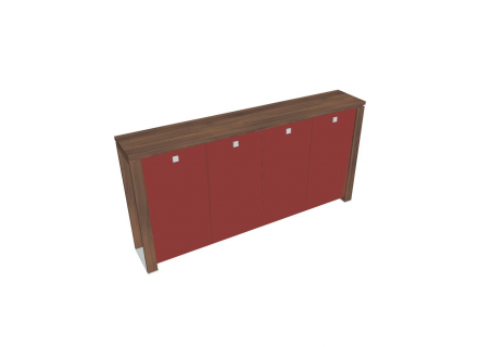 Skříň čtyřdveřová s věšákem, skleněné dveře E 3 4 01