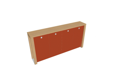 Skříň čtyřdveřová s věšákem, skleněné dveře E 3 4 01