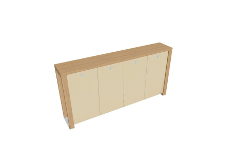 Skříň čtyřdveřová s věšákem, skleněné dveře E 3 4 01