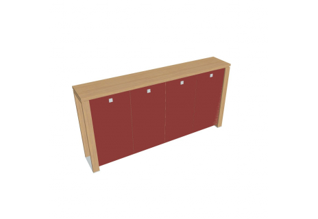 Skříň čtyřdveřová s věšákem, skleněné dveře E 3 4 01