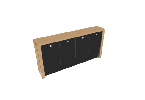 Skříň čtyřdveřová s věšákem, skleněné dveře E 3 4 01