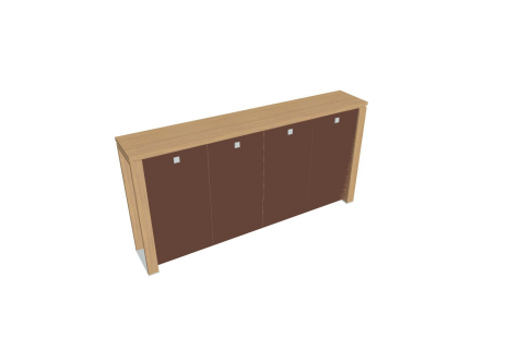 Skříň čtyřdveřová s věšákem, skleněné dveře E 3 4 01