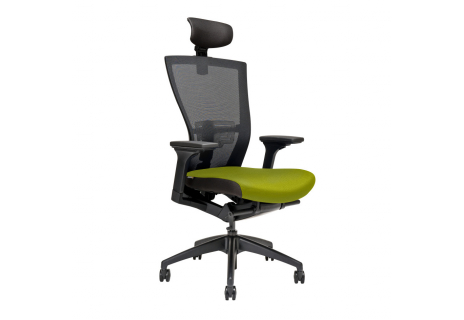 Kancelářské křeslo s podhlavníkem, BI 203, zelená MERENS SP