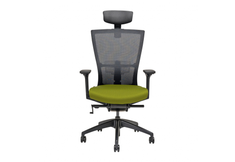 Kancelářské křeslo s podhlavníkem, BI 203, zelená MERENS SP