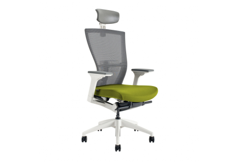 Kancelářské křeslo s podhlavníkem, BI 203, zelená MERENS WHITE SP