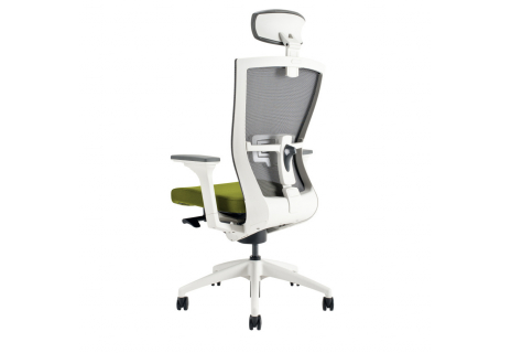 Kancelářské křeslo s podhlavníkem, BI 203, zelená MERENS WHITE SP