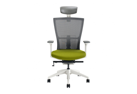 Kancelářské křeslo s podhlavníkem, BI 203, zelená MERENS WHITE SP
