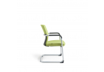 Jednací židle čalouněná, černý plast, zelená 203 JCON