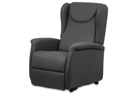 TV křeslo "ušák" + elektrické polohování, 2 motory 230 V / 29 V, potah šedá látk