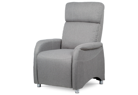 TV křeslo, lanýžová látka, kov černý lak / chrom