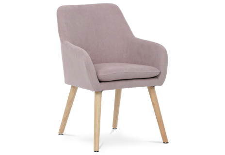 Křeslo, potah starorůžová látka, nohy masiv kaučukovník