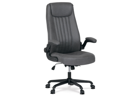 Kancelářská židle, šedá koženka, kov černá