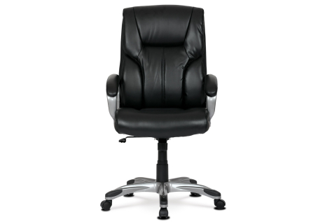 Kancelářské křeslo, černá ekokůže, plastový kříž,  houpací mechanismus
