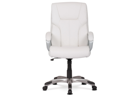 Kancelářské křeslo, krémová ekokůže, plastový kříž,  houpací mechanismus