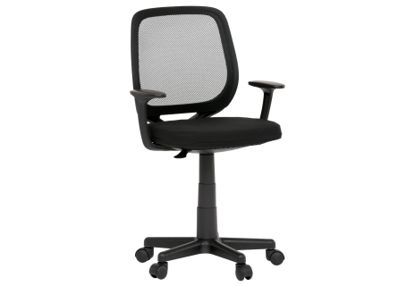 Kancelářská židle, černá látka, plastový kříž