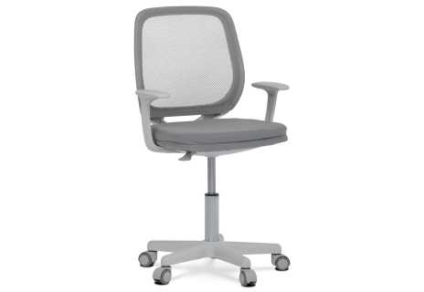 Kancelářská židle, šedá látka, plastový kříž