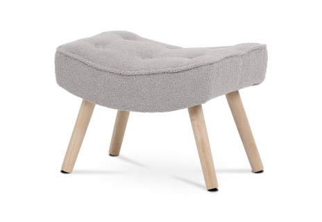 Podnožka, potah šedá látka, nohy masiv kaučukovník