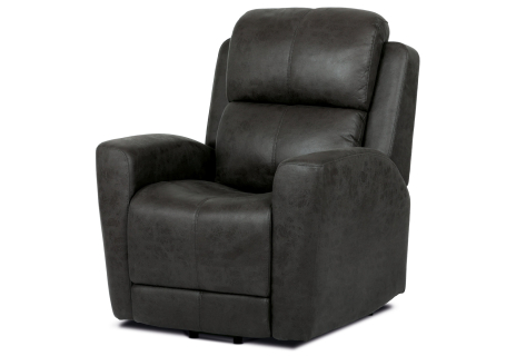 Relaxační křeslo s el. ovládáním, potah hnědá látka v dekoru vintage, 1 motor