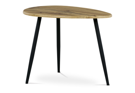 Konferenční stůl, MDF deska, dekor divoký dub, černý kov