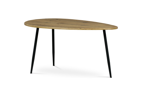 Konferenční stůl, MDF deska, dekor divoký dub, černý kov