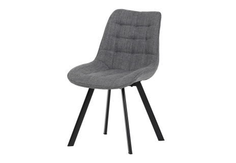 Židle jídelní, šedá látka, nohy černý kov