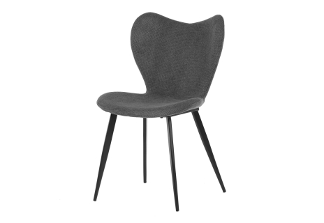 Židle jídelní, šedá látka, černá kovová podnož