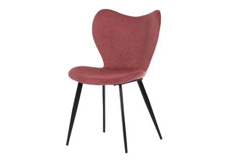 Židle jídelní, červená látka, černá kovová podnož