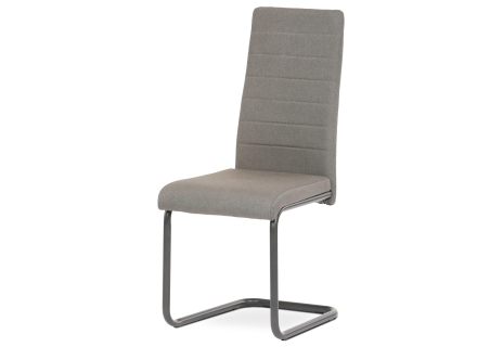 Židle jídelní, krémová látka, kov antracit