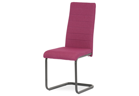 Židle jídelní, červená látka, kov antracit