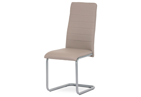 Židle jídelní, lanýžová koženka, kov šedá