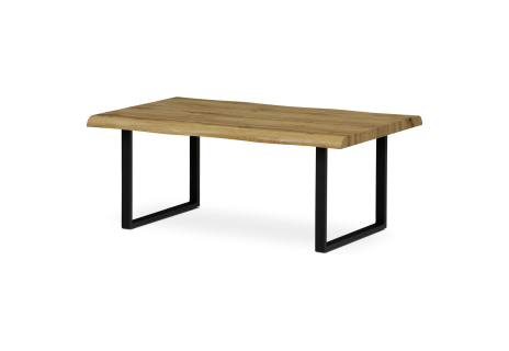 konferenční stůl, 110x70x45 cm, MDF deska, 3D dekor divoký dub, kov, černý lak