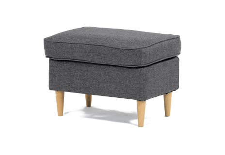 Taburet, šedá látka, nohy buk