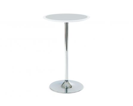Barový stůl bílo-stříbrný plast, pr. 60 cm