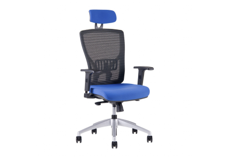 Kancelářská židle s podhlavníkem, 2621, modrá HALIA MESH SP