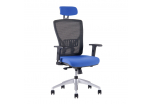 Kancelářská židle s podhlavníkem, 2621, modrá HALIA MESH SP
