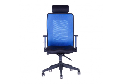 Kancelářská židle s podhlavníkem, 14A11, modrá CALYPSO GRAND SP1