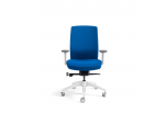 Kancelářská židle čalouněná bez podhlavníku, bílý plast, tmavě modrá 211 J2 WHITE BP