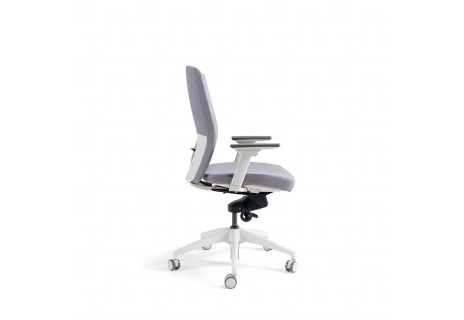 Kancelářská židle čalouněná bez podhlavníku, bílý plast, tmavě modrá 211 J2 WHITE BP