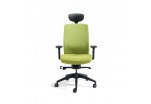 Kancelářská židle čalouněná s podhlavníkem, černý plast, zelená 203 J2 SP