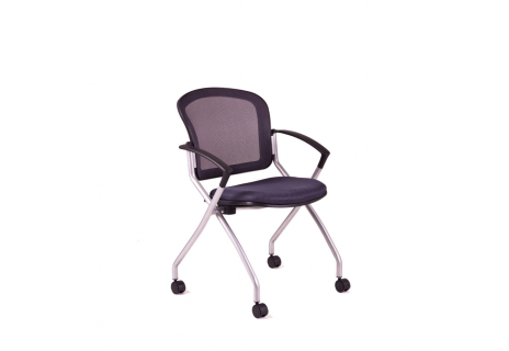Jednací židle s kolečky, DK 90, modrá METIS