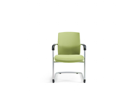Jednací židle čalouněná, černý plast, zelená 203 JCON