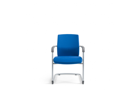 Jednací židle čalouněná, bílý plast, tmavě modrá 211 JCON WHITE