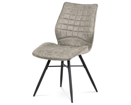 Jídelní židle, lanýžová látka vintage, kov černý mat